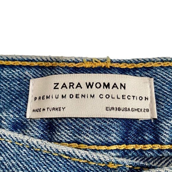 Zara high waist jeans with floral gems, size 6, cropped length‎ - Picture 10 of 13